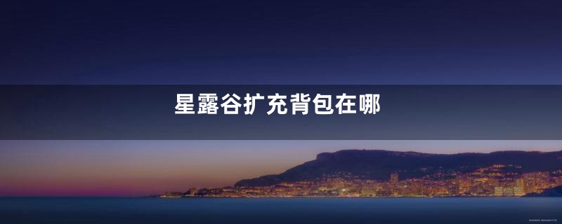 星露谷扩充背包在哪