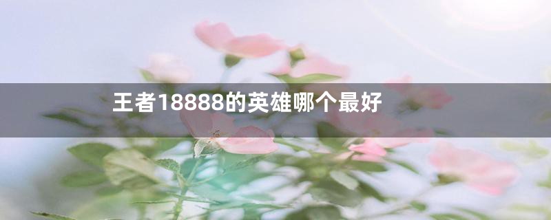 王者18888的英雄哪个最好