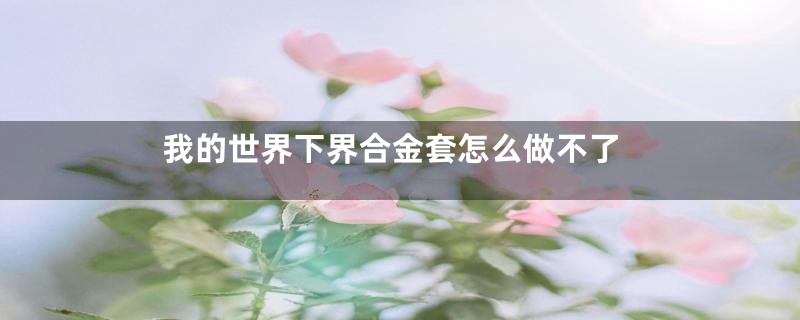 我的世界下界合金套怎么做不了