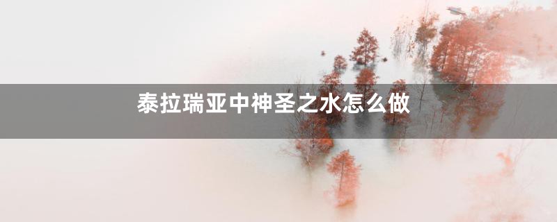 泰拉瑞亚中神圣之水怎么做