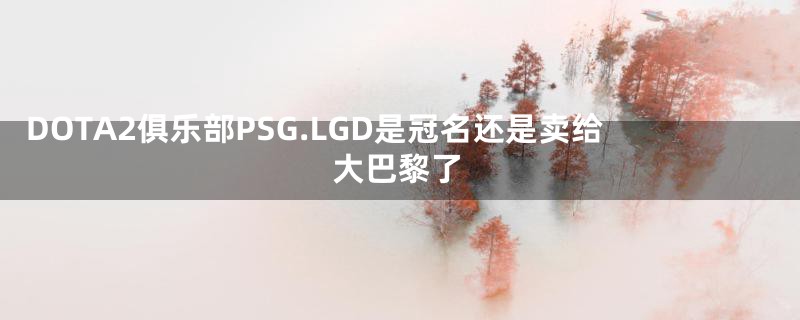 DOTA2俱乐部PSG.LGD是冠名还是卖给大巴黎了