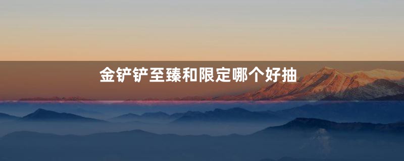 金铲铲至臻和限定哪个好抽