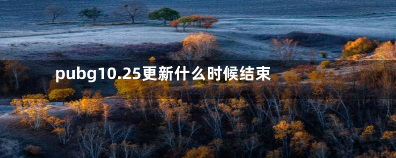 pubg10.25更新什么时候结束