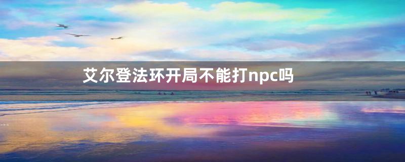 艾尔登法环开局不能打npc吗