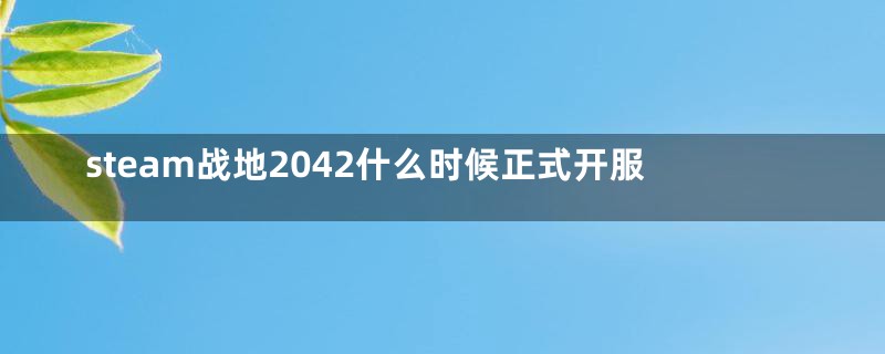 steam战地2042什么时候正式开服