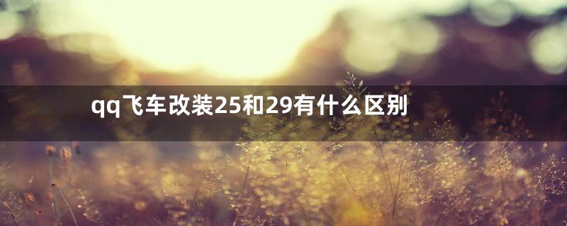 qq飞车改装25和29有什么区别