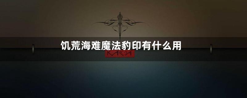 饥荒海难魔法豹印有什么用