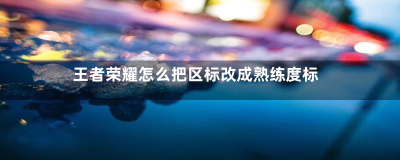 王者荣耀怎么把区标改成熟练度标