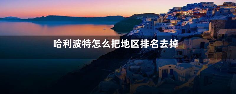 哈利波特怎么把地区排名去掉