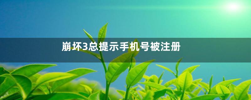 崩坏3总提示手机号被注册