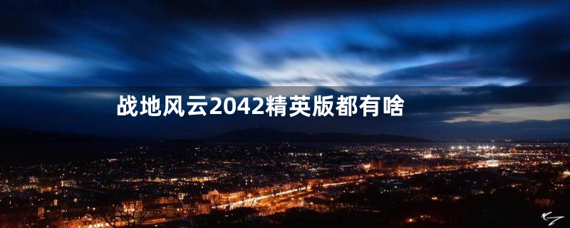 战地风云2042精英版都有啥