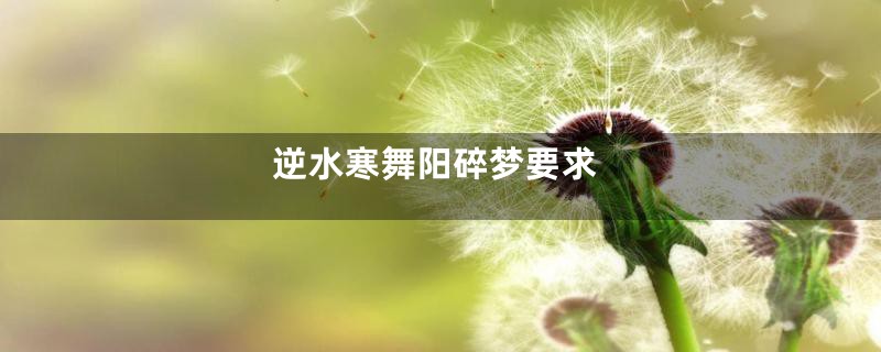 逆水寒舞阳碎梦要求