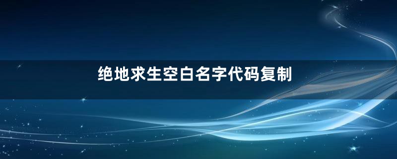 绝地求生空白名字代码复制