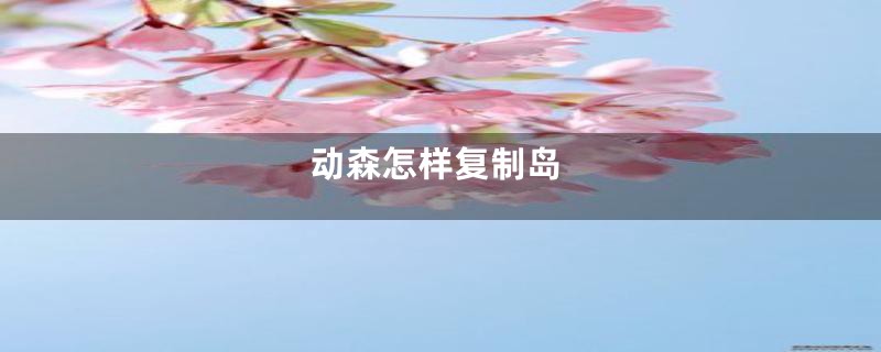 动森怎样复制岛