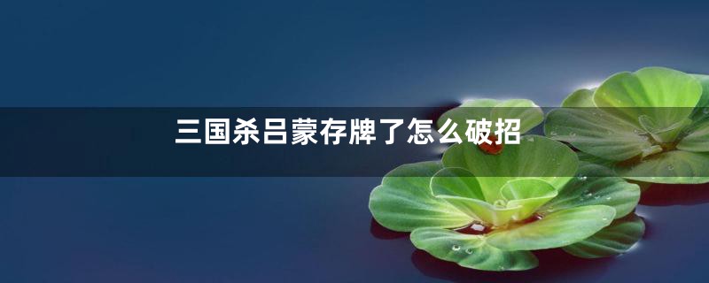 三国杀吕蒙存牌了怎么破招