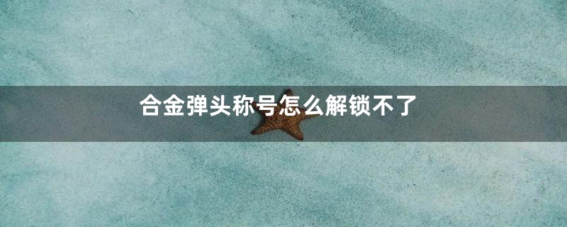 合金弹头称号怎么解锁不了