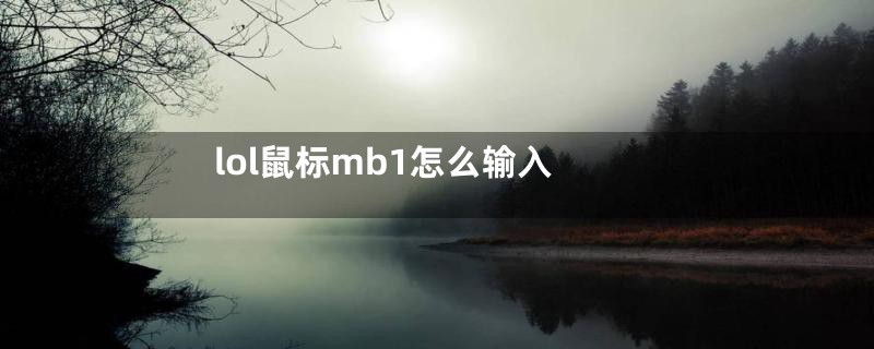 lol鼠标mb1怎么输入