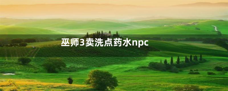 巫师3卖洗点药水npc