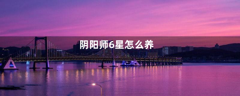 阴阳师6星怎么养