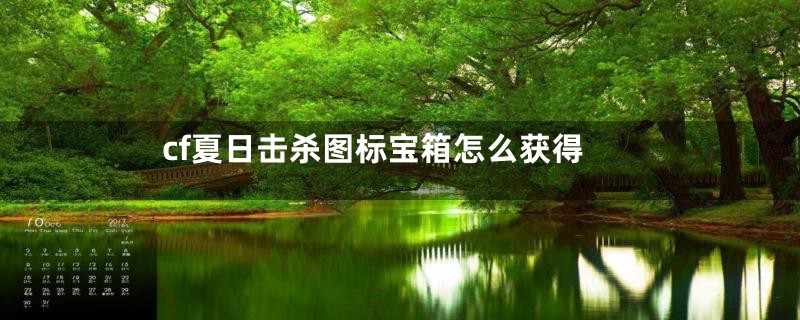 cf夏日击杀图标宝箱怎么获得