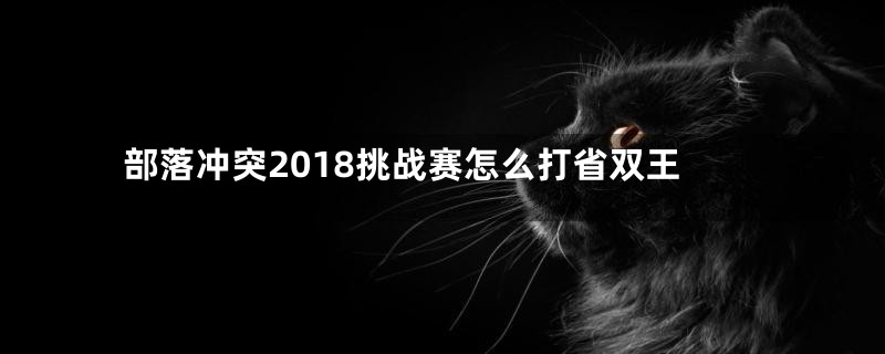 部落冲突2018挑战赛怎么打省双王