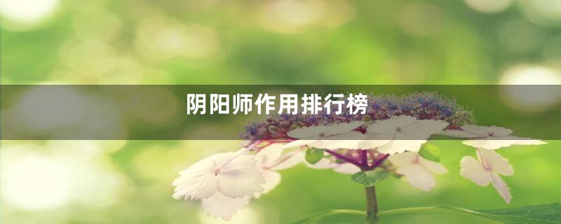 阴阳师作用排行榜