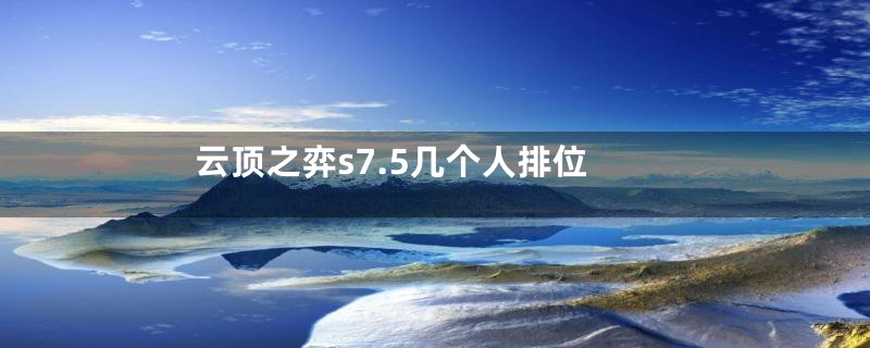 云顶之弈s7.5几个人排位