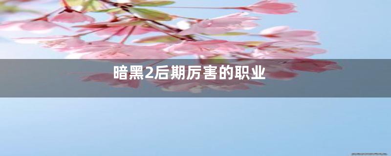 暗黑2后期厉害的职业