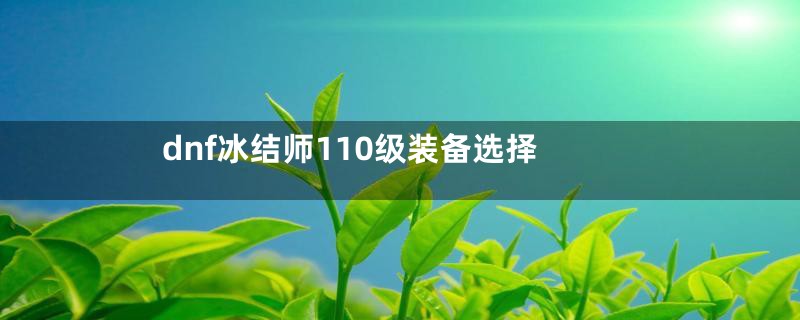 dnf冰结师110级装备选择