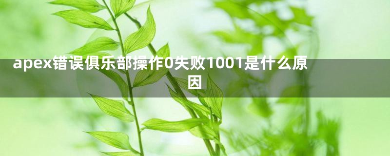 apex错误俱乐部操作0失败1001是什么原因