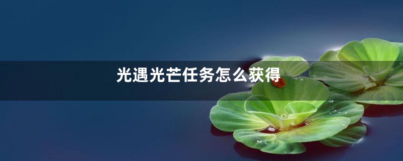 光遇光芒任务怎么获得