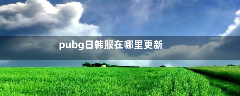 pubg日韩服在哪里更新