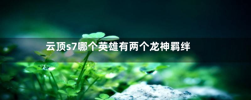 云顶s7哪个英雄有两个龙神羁绊