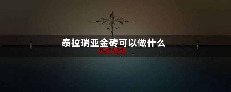 泰拉瑞亚金砖可以做什么