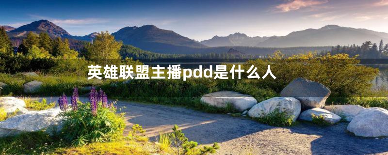 英雄联盟主播pdd是什么人