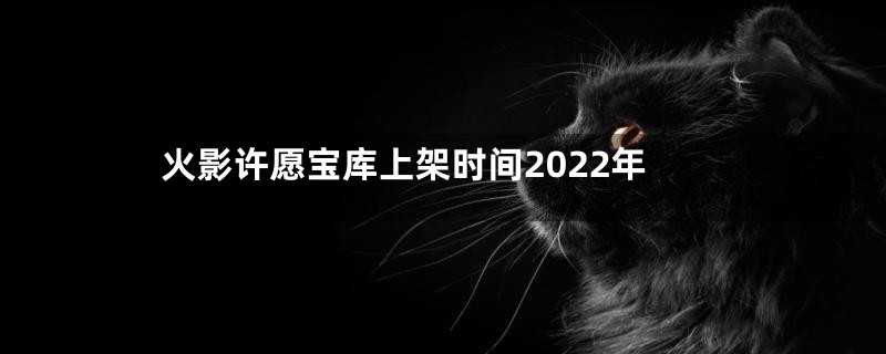 火影许愿宝库上架时间2022年