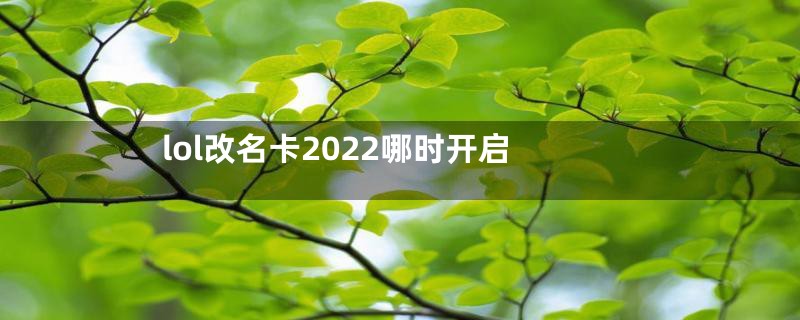 lol改名卡2022哪时开启