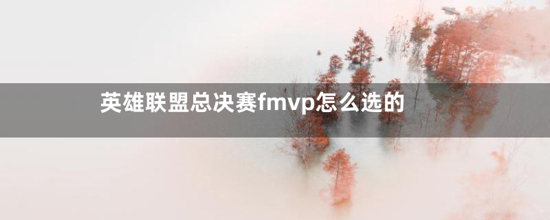 英雄联盟总决赛fmvp怎么选的