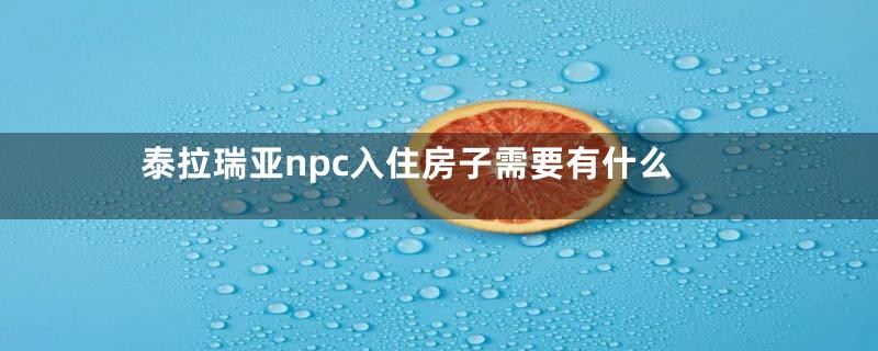 泰拉瑞亚npc入住房子需要有什么