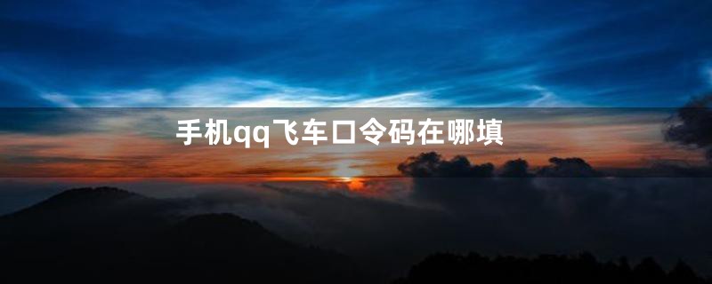 手机qq飞车口令码在哪填