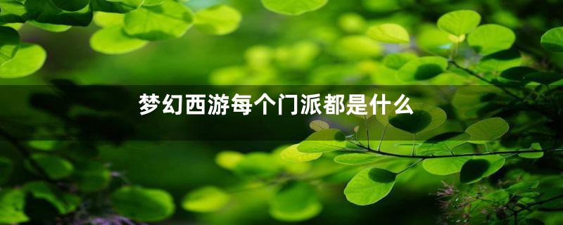 梦幻西游每个门派都是什么