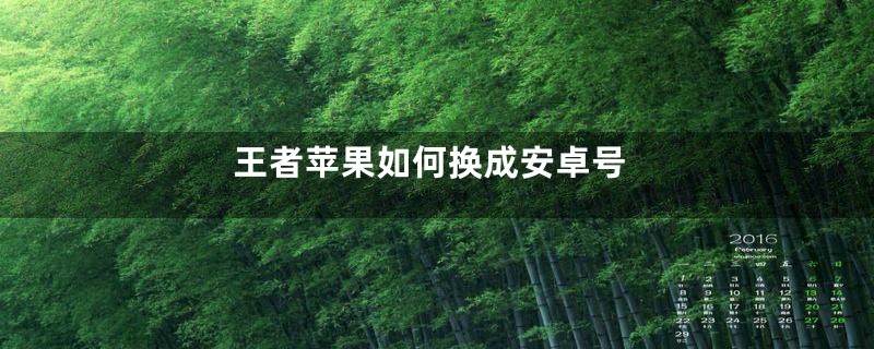 王者苹果如何换成安卓号