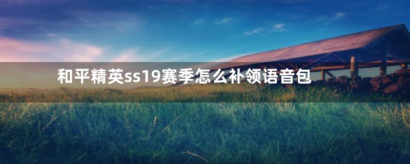 和平精英ss19赛季怎么补领语音包