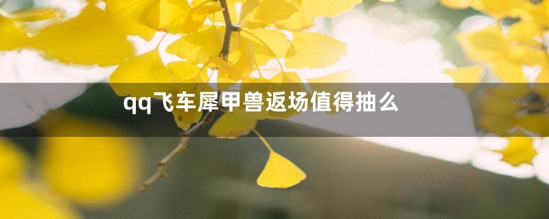 qq飞车犀甲兽返场值得抽么