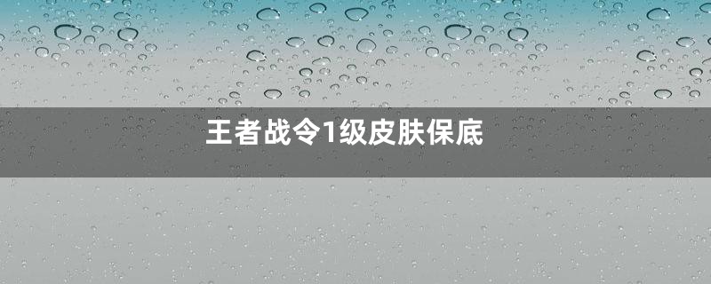 王者战令1级皮肤保底