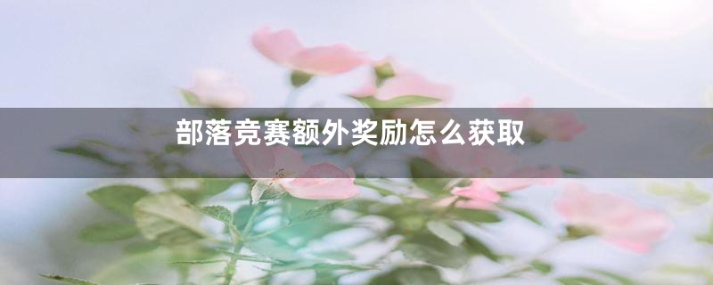 部落竞赛额外奖励怎么获取