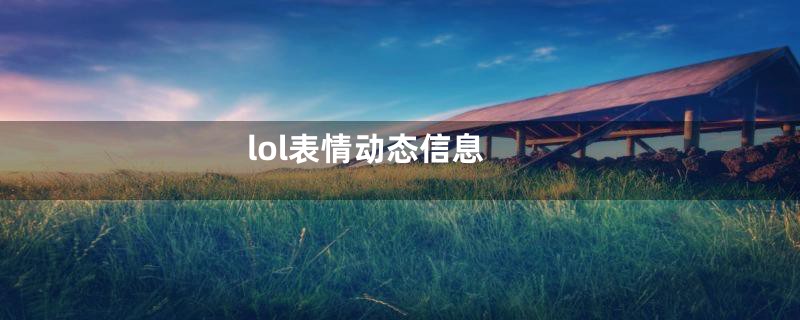 lol表情动态信息