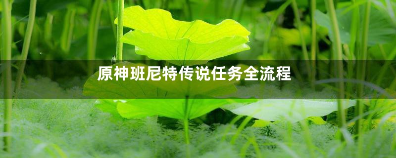 原神班尼特传说任务全流程