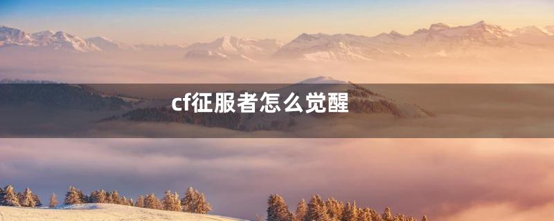 cf征服者怎么觉醒