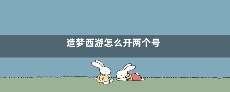 造梦西游怎么开两个号